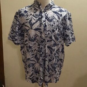 Vineyard Vines Floral Slim Fit Tucker Shirt in 100% Blue and White Cotton (XL)